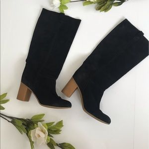 ZARA platform heeled mid calf boots
